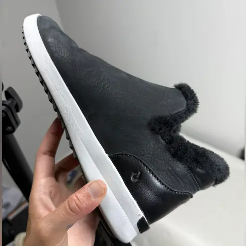 OLUKAI Womens Ankle Boots Shoes MALUA HULU Black Fleece Lined Sz 8