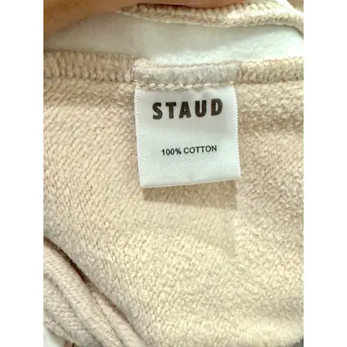 Staud Cotton Cambrie Side Striped Sweatpants Crystal Grey/White Womens Size M Gray Size M