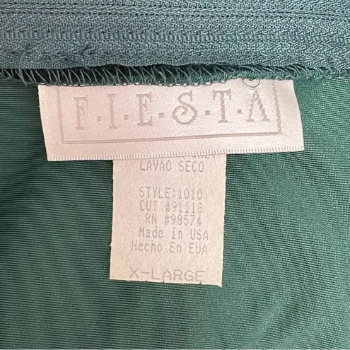 Fiesta Emerald Green Velvet Gown Size XL Long Sleeve Draped Wrap Maxi Dress VTG