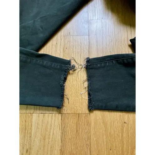 L'Agence Women's Margot High Rise Skinny Jeans Raw Hem Army Green Size 27