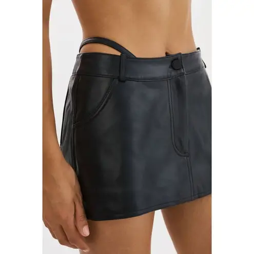 LAMARQUE Liana Leather Skirt in Black Medium Womens Skort Shorts