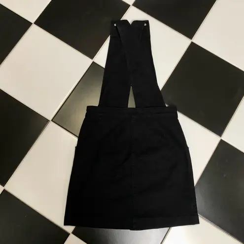 Maje Ritana Pinafore Jumper Skirt Skirtalls Strap-Detail Black Denim Overalls M