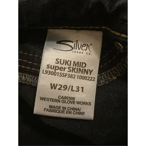 Silver Jeans Suki Super Skinny Indigo Denim Casual School Everyday Fall Winter