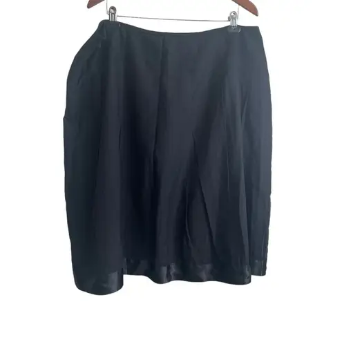 Avenue Women Midi Skirt 18 Black Cotton Silk Lined Sheer Whimsigoth Fairy Flowy