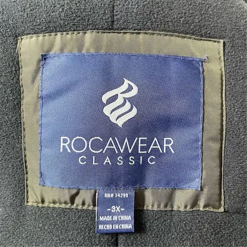 Rocawear Women's 3XL Green Parka Winter Jacket with Fur Trim Hood