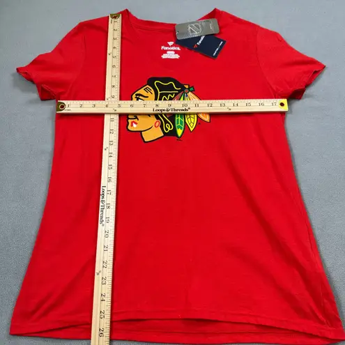 Fanatics NWT Chicago Blackhawks Shirt Womens M V Neck NHL Short Sleeve Hockey