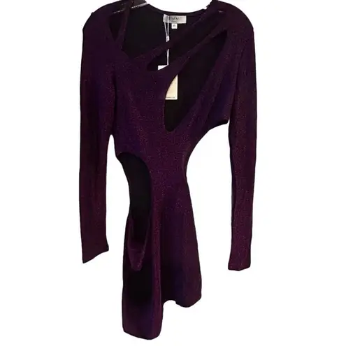 Simmi Women's Asymmetrical Cutout Mini Dress Purple Size M