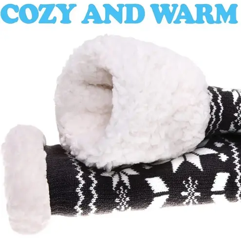 Nib! Women’s thick winter snowflake socks Black