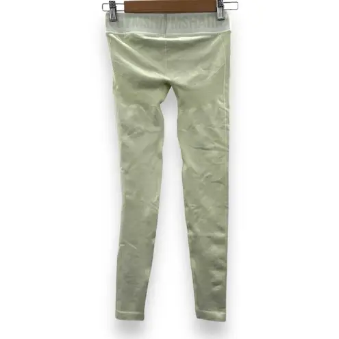 Gymshark Neon Yellow Green Seamless Mid Rise Cropped Leggings Sz S