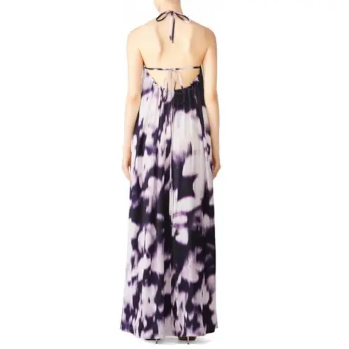 KAUFMANFRANCO Purple Tie Dye Flowy Halter Maxi Dress SMALL