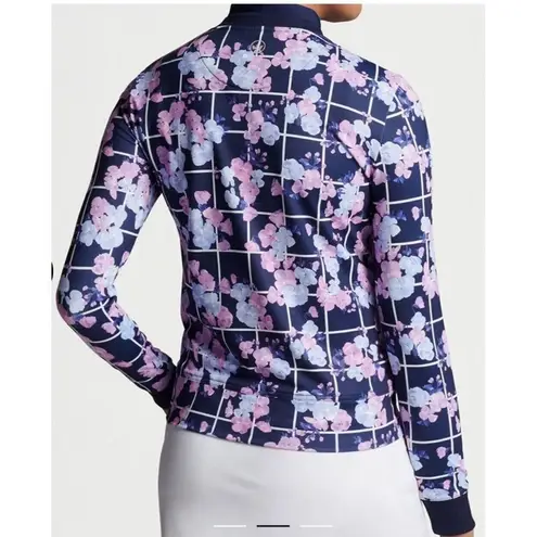 Peter Millar Golf Birdie Sport Top Womens Sweatshirt Size S Pullover Navy Floral