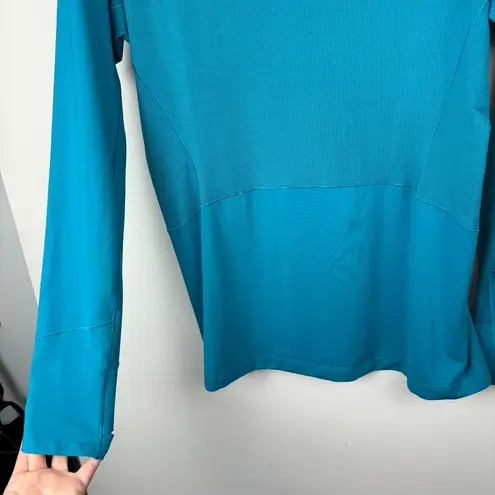 Mountain Hardwear Womens Long Sleeve Crewneck Top Sz Large Teal Blue