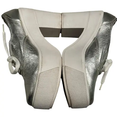 Vintage Bakers Silver Metallic Platform Lace