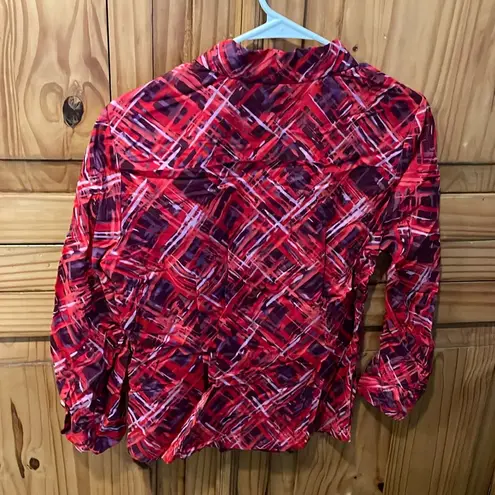 CRAZY HORSE (A LIZ CLAIBORNE COMPANY) Colorful Design Button Down Shirt Size 8