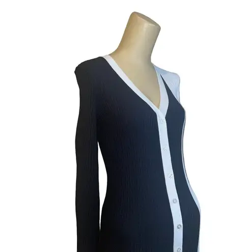 BCBGeneration  Colorblock Sweater Dress in Black & White Large New Womens