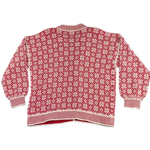 Vigdis Design Vintage Norway Fair Isle Snowflake Cardigan EUC Size M F217 Size M