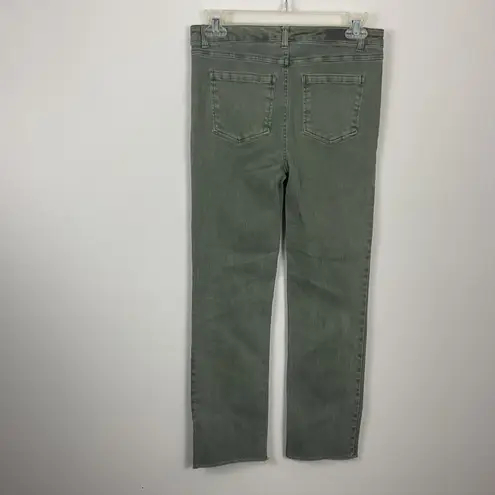 Ecru The La Cienega Stovepipe Jean Size 24 Olive Green Frayed Hem High Rise