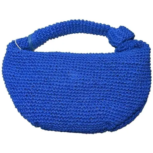 BTB Los Angeles Women’s Cobalt Blue Straw Raffia Lucia Knotted Hobo Bag