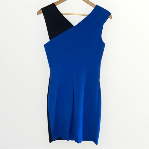 NWOT JAY GODFREY Blue & Black Colorblocked Sheath Dress, Size 4
