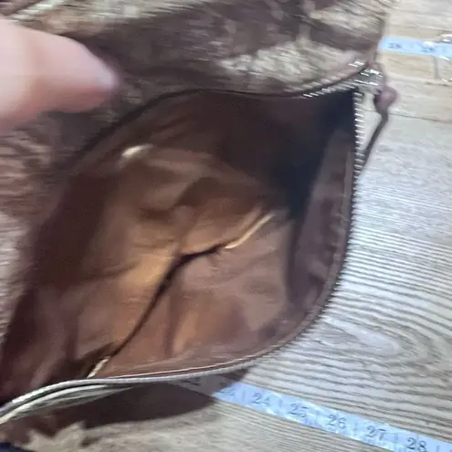 Chez Women's Fine Leather Snakeskin Embossed Crossbody Bag Brown Beige One Size