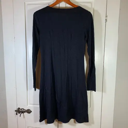 Horny Toad Long Sleeve Dress Small Black Tencel Organic Cotton Blend Minimalist