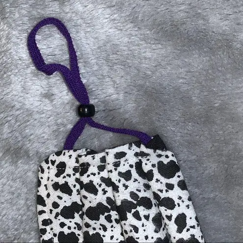 Washable Fabric Face Mask Black White Cow Print