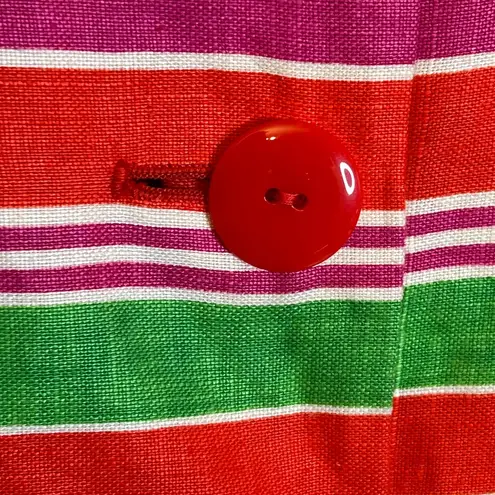 80s Rickie Freeman for Teri Jon 100% Linen Button Down Blouse size 16 vintage Red