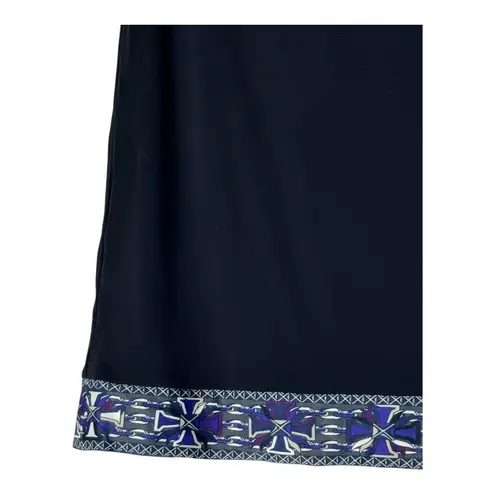 Emilio Pucci Skirt Women 6 Black Blue Geometric Trim Italy A Line Mini Luxury - Image 4