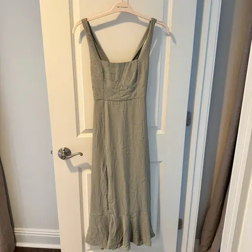 Show Me Your Mumu  Moss Green Crisp Midi Claire Dress | Size XS