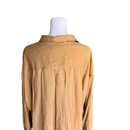 ASOS  - NWT Oversized Boho Floaty Button-Down Shirt in Golden Mustard Sz 14 - Image 5