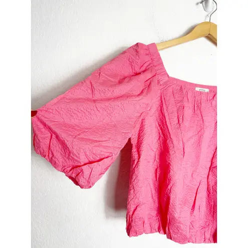 AYR The Midsummer Top Size Medium Japanese Crinkle Cotton Pink