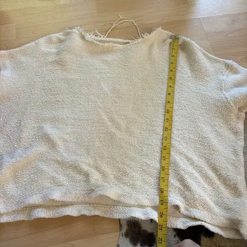 SIMON MILLER Cream Terry Cloth Raw Edge Sweatshirt/Sweater Size Small