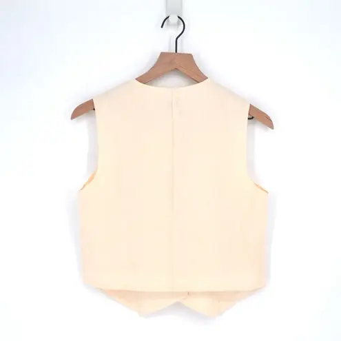 Dissh NEW Banks Butter Linen Vest Lightweight V-Neck Button Front Cream Size 4