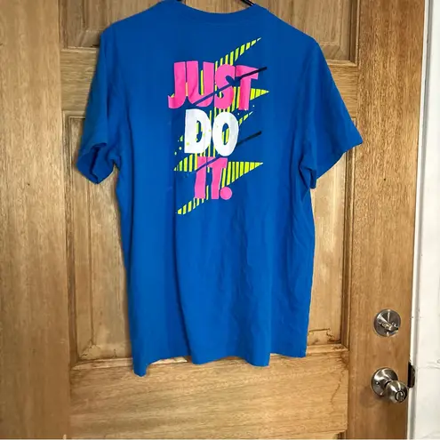 Nike  Dri-FIT‎ Blue Tee with Neon Graphic size L