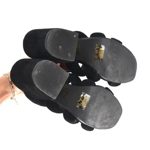 Kelsi Dagger Brooklyn Mell Heeled Sandals Tubular Kid Suede Black Women's 7.5