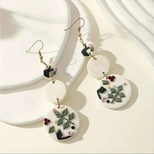 Elegant Polymer Clay Drop Botanical Design for Daily Alloy Ear Hooks Earrings‎ - Image 11