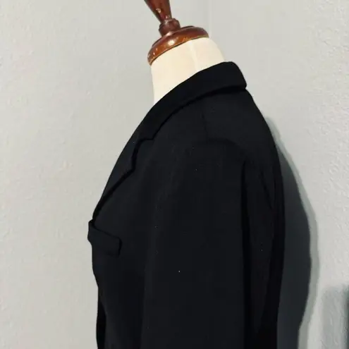 Max Mara Black Single Breasted Lapel Collar 100% Virgin Wool Blazer Sz 8 Italy