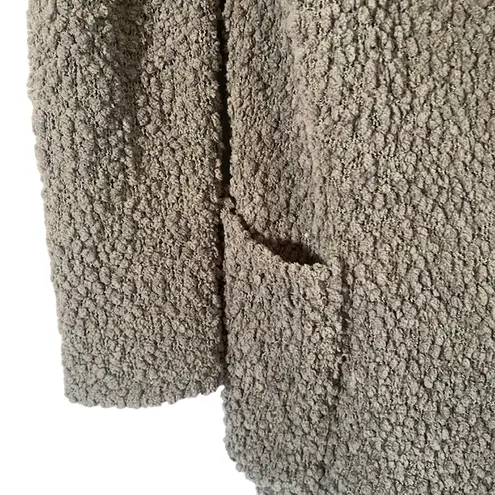 Bobeau Gray Boucle Waterfall Front Popcorn Sweater Cardigan Women Sz M