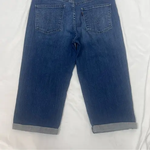 Levi's Levi’s Cuffed Capri Mid Rise Blue Stretch Denim Pants Jeans Sz 10