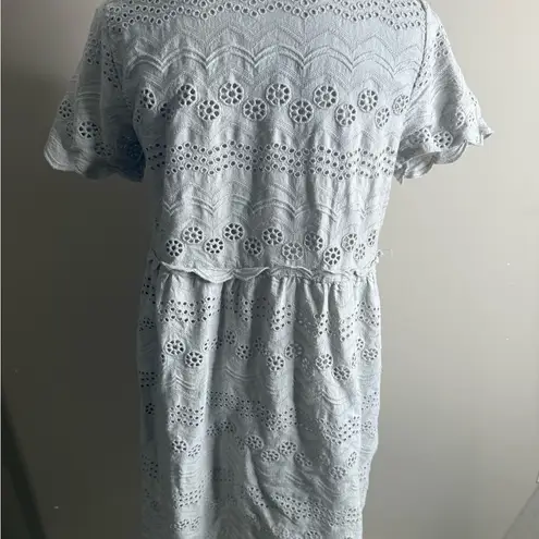 Tea N Rose gray cotton eyelet dress medium