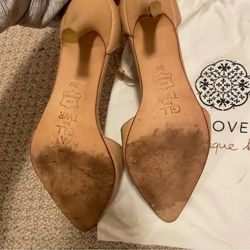 Grace Loves Lace Tan Leather Honor Occassionwear Heels in Sand 39/8.5