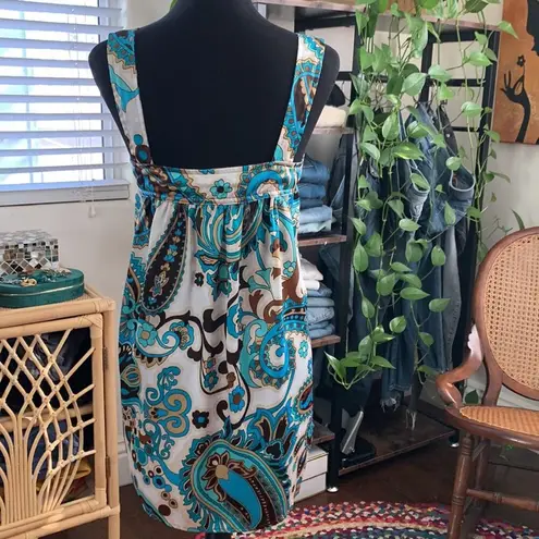 Veronica M Vintage Y2K Retro Paisley Tunic Mini Tank Dress - Small