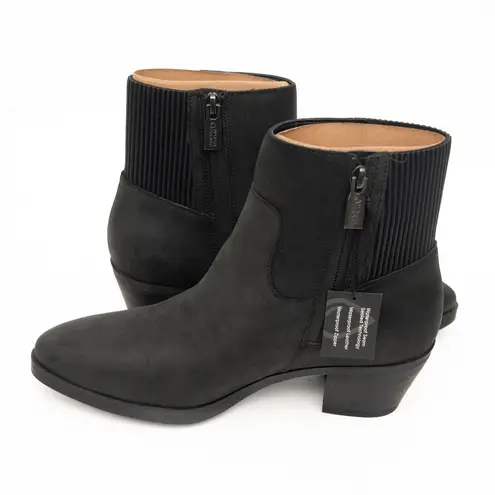 Vionic - Shantelle Black Waterproof Nubuck Leather Ankle Boots - Wide Width
