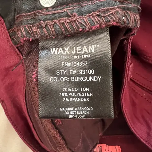 Wax Jean Burgundy Better Butt Skinny Jeans