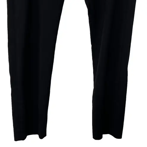 The Kooples Cropped Trouser Pants Women’s Large Black Wool Slim Fit Leather Trim