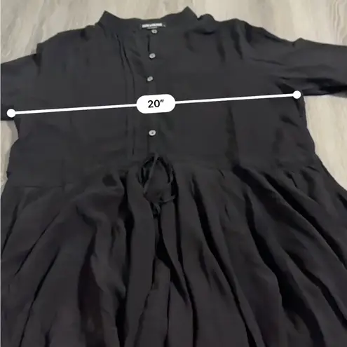 Zadig & Voltaire Ranil Black Handkerchief Hem 3/4 Sleeve Button Mini Dress L