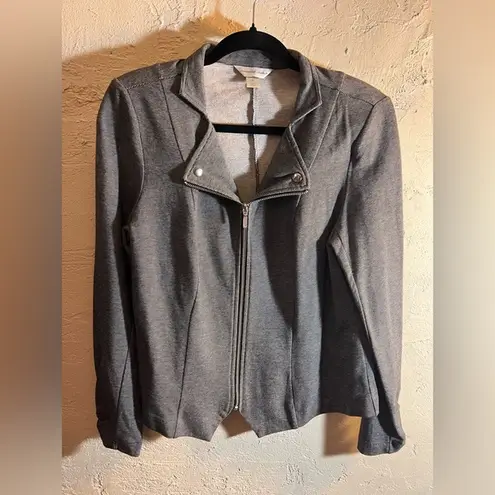 Christopher & Banks Gray Utility Jacket Lightweight Zip-Up