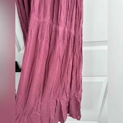 Elan Ruched Tiered Cover Up Maxi Dress X-Small PINK VIOLET 