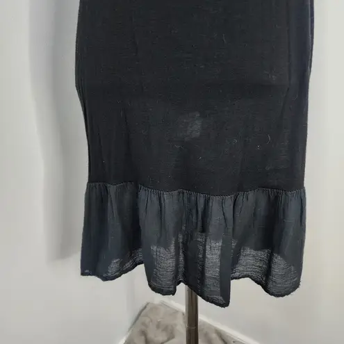 Black Lace Overlay Stretchy Dress Made in Italy Size M