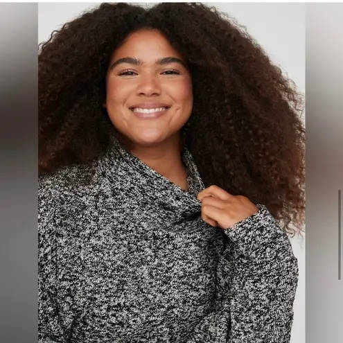 Aerie OFFLINE By  Snowday Mock‎ Neck Sweater Pullover Gray Black Speckled XL
